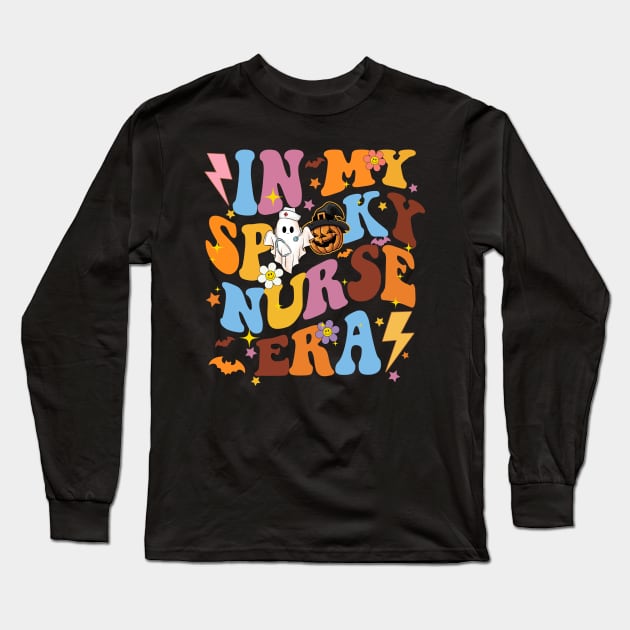 Retro In My Spooky Nurse Era Funny Spooky Nurse Halloween Long Sleeve T-Shirt by Sky full of art